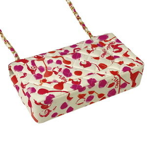 Chanel Chain Shoulder Matelasse Bag Pink White Single Flap
